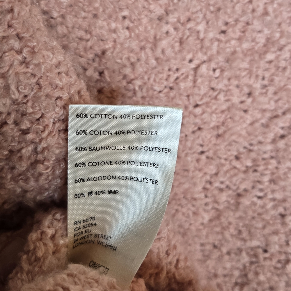 Free People Textured V-Neck Sweater Soft Pink Pullover - Picture 13 of 13